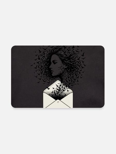 Gothic Raven Woman Envelope 13 Dark Fantasy Art - Rectangle Magnet - white - Front