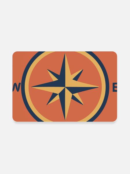  Retro Compass Rose Outdoor - Rectangle Magnet - white - Front