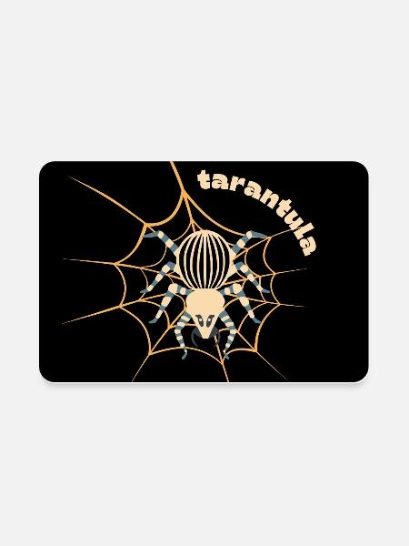 Tarantula Spider Illustration on Web - Rectangle Magnet - white - Front