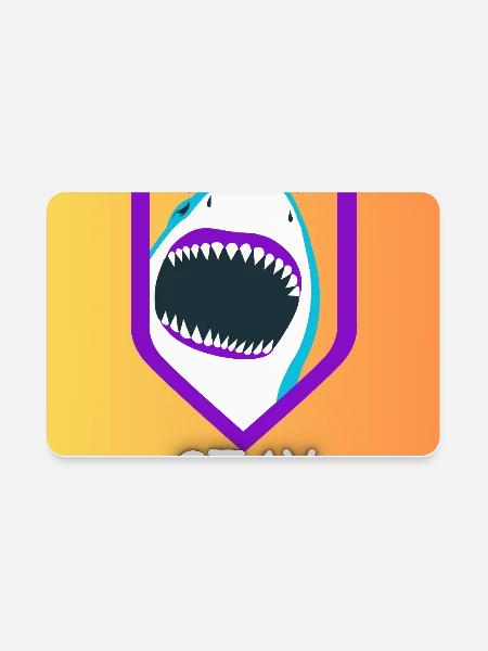 Iconic Shark Shield - Rectangle Magnet - white - Front