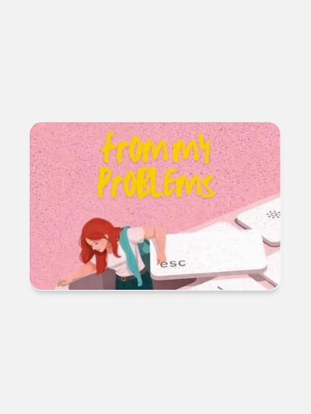 Escaping from My Problems - Rectangle Magnet - white - Front