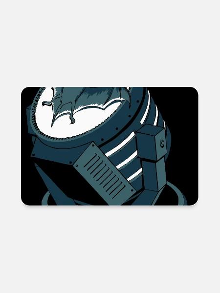 Midnight Bat on Clockwork - Rectangle Magnet - white - Front