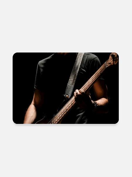 Midnight Bassist in Shadow - Rectangle Magnet - white - Front