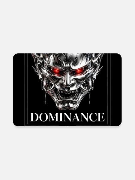 Dominance Chrome Oni Demon Mask Aesthetic Graphic - Rectangle Magnet - white - Front