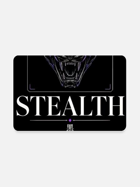 Stealth Cyber Panther Liquid Chrome Aesthetic Tee - Rectangle Magnet - white - Front