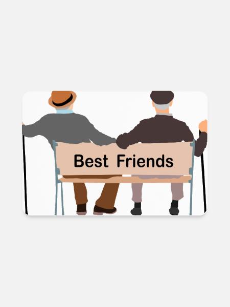 Best Friends Bench Duo - Rectangle Magnet - white - Front