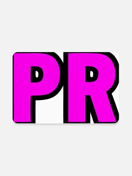 PR Initials Block Logo - Rectangle Magnet - white - Front