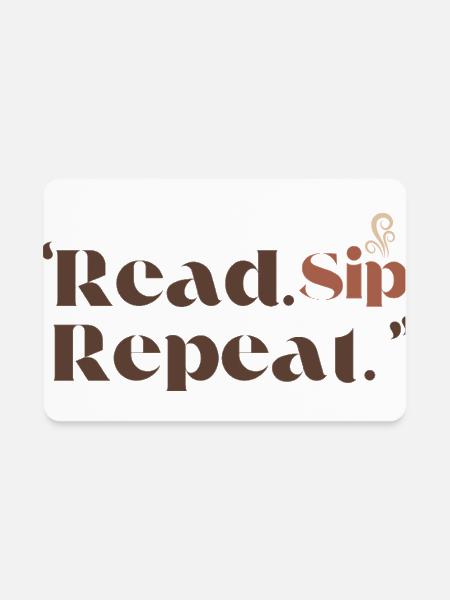  Read Sip Repeat Tee - Rectangle Magnet - white - Front