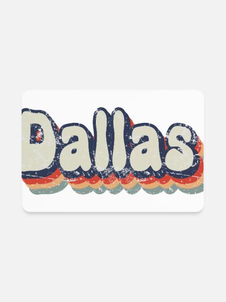 Dallas Retro Layered Sunset - Rectangle Magnet - white - Front