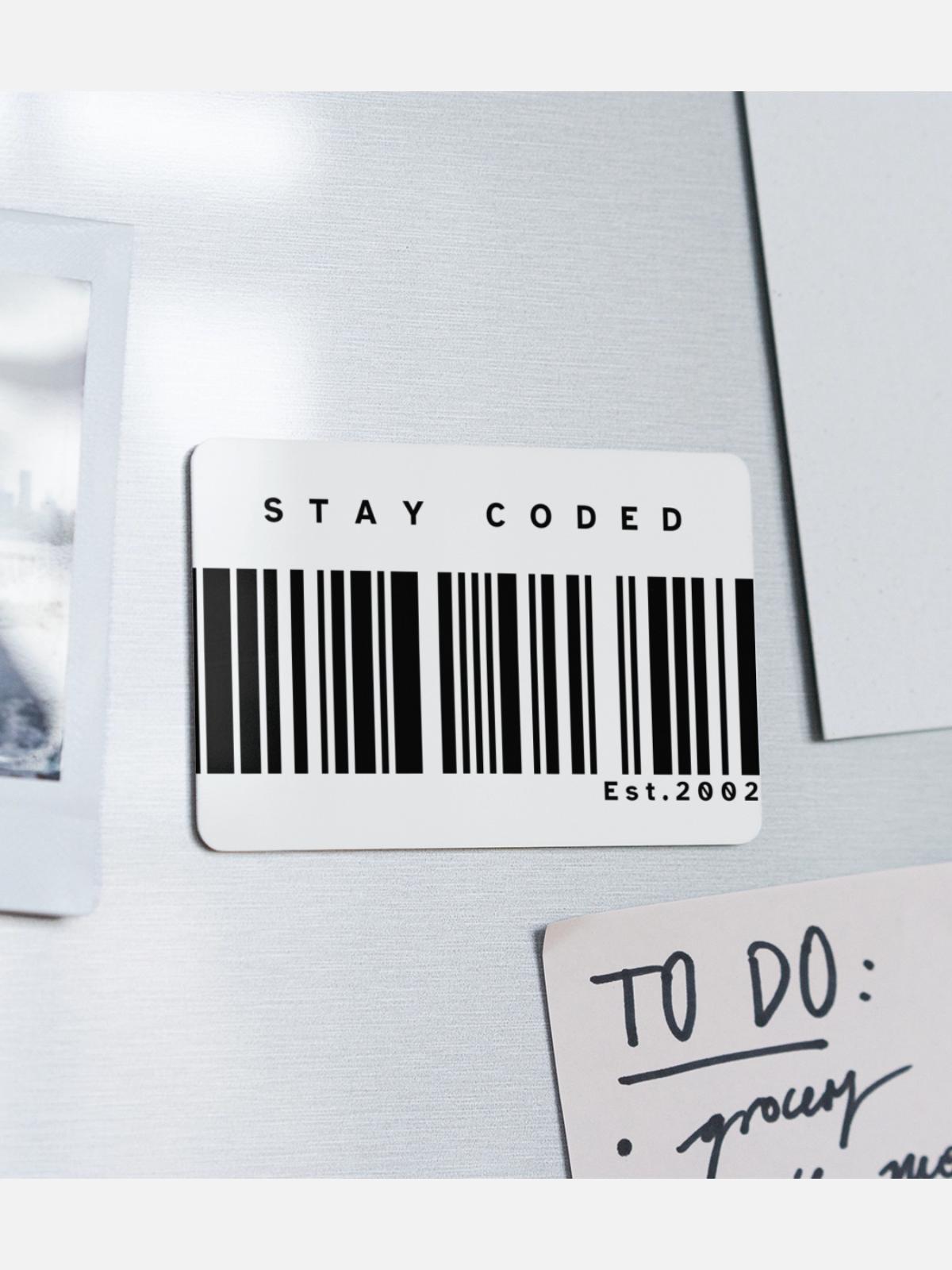 Stay Coded - Rectangle Magnet - white - Front