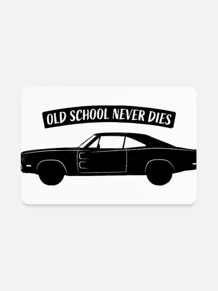Old School Never Dies - Rectangle Magnet - white - Front