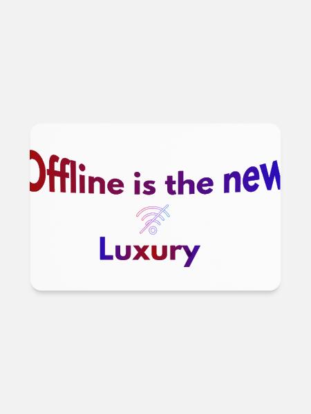 offline is the new luxury unique design  - Rectangle Magnet - white - Front