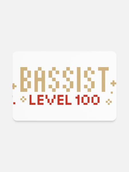 Bassist Level 100 - Rectangle Magnet - white - Front