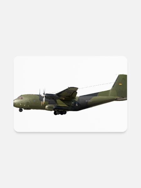 Camouflaged C130 Military Transport - Rectangle Magnet - white - Front