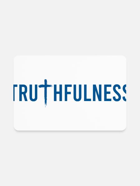 Christian Truthfulness Cross Brush Stroke Tee - Rectangle Magnet - white - Front