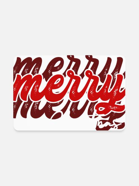 Layered Merry Christmas Script - Rectangle Magnet - white - Front