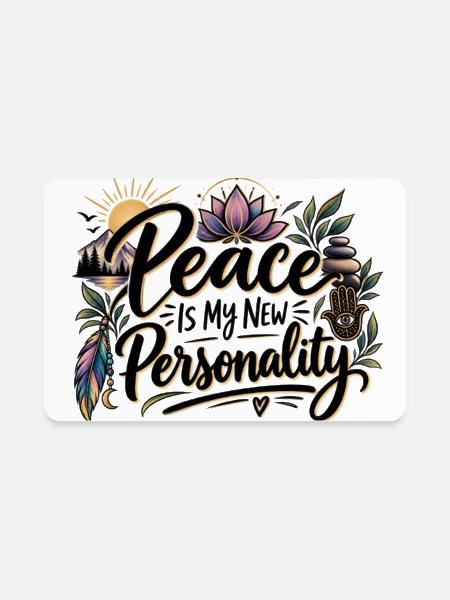 Peace is My New Personality - Rectangle Magnet - white - Front