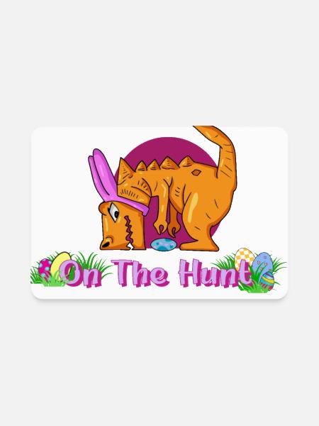 Funny Easter Egg Hunting Trex - Rectangle Magnet - white