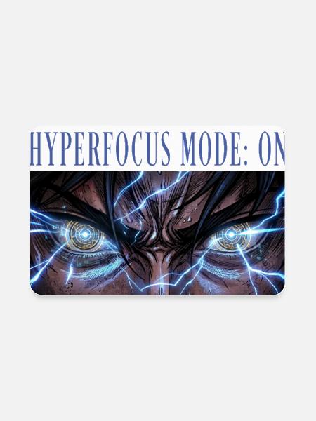 Hyperfocus Mode On Anime Focus Deep Concentration - Rectangle Magnet - white - Front