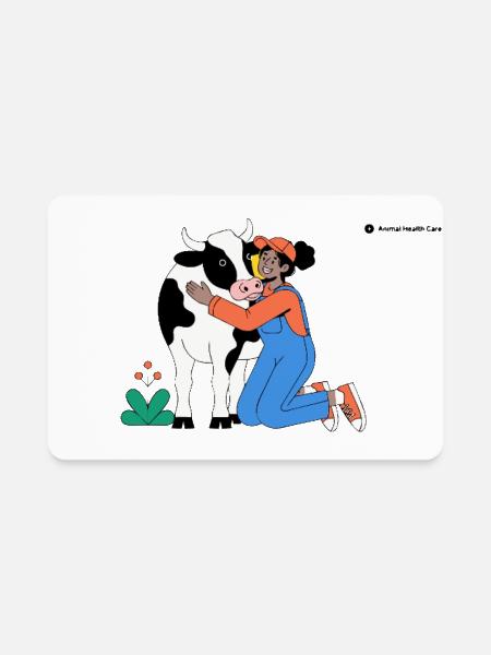 Farm Pal Hug with Cow - Rectangle Magnet - white