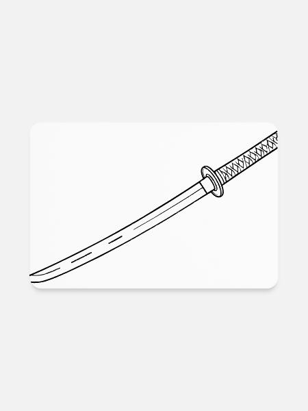 Katana Samurai Sword Martial Arts Kendo Dojo - Rectangle Magnet - white - Front