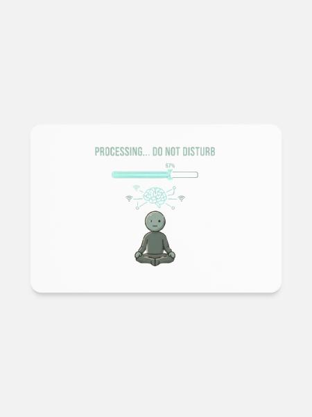Processing Do Not Disturb Brain Loading Art - Rectangle Magnet - white - Front