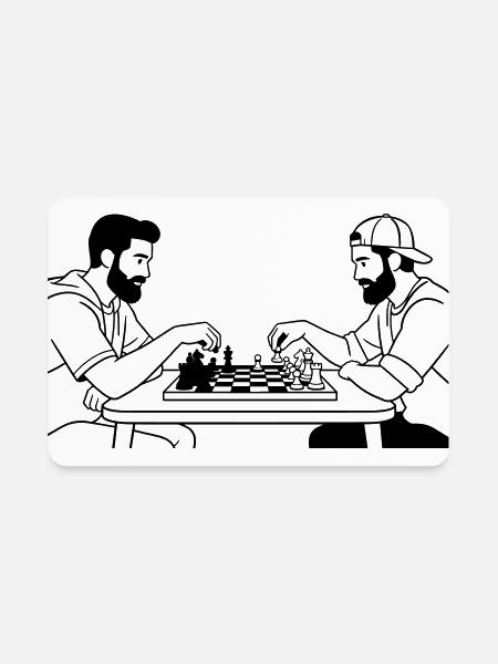 chess - Rectangle Magnet - white - Front