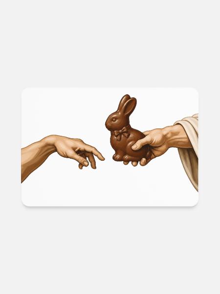 Easter The Creation Chocolate Bunny Funny Easter - Rectangle Magnet - white - Front