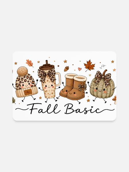 Fall Basic Thanksgiving Halloween Bow Autumn - Rectangle Magnet - white - Front