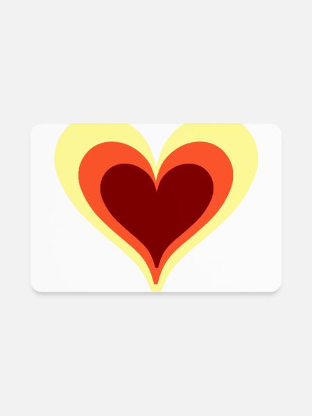 Layered Heart Neon Glow - Rectangle Magnet - white - Front