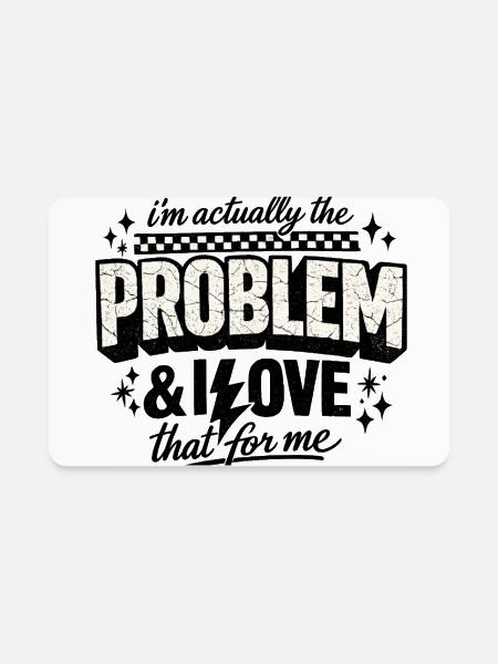 Problem Checkered Bold Text - Rectangle Magnet - white - Front