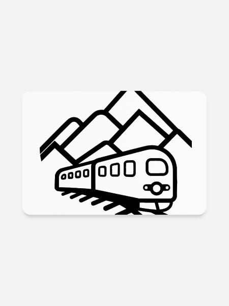 Train Drawing - Rectangle Magnet - white - Front
