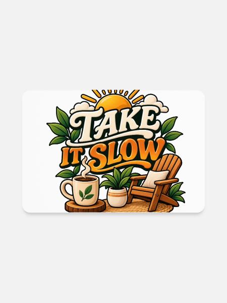 Take It Slow - Rectangle Magnet - white - Front