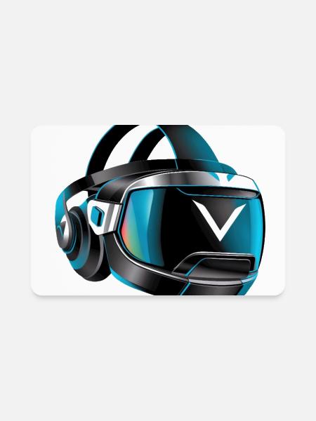 Neon VR Headset Crest - Rectangle Magnet - white - Front