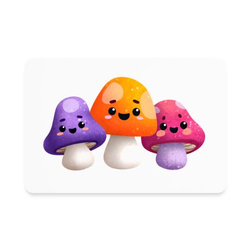 Colorful Mushroom Companions - Rectangle Magnet