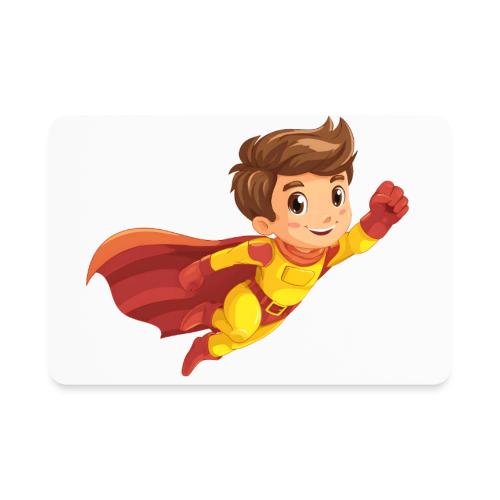 Cheerful Cartoon Superhero Boy Flying High - Rectangle Magnet