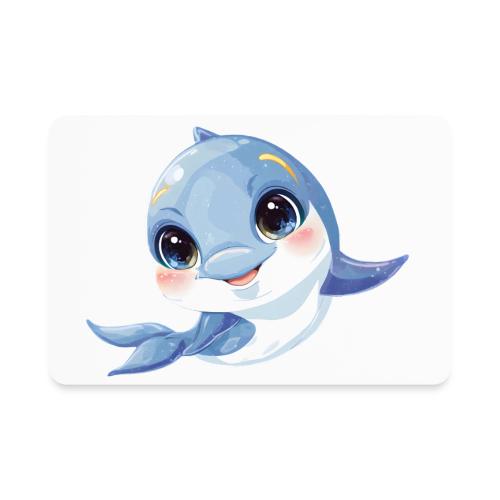 Joyful Blue-White Baby Dolphin - Rectangle Magnet