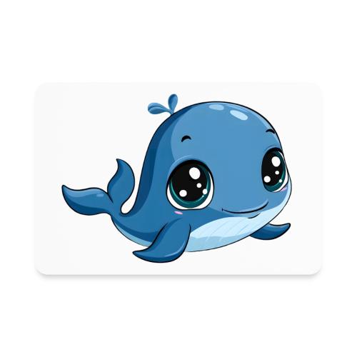 Smiling Blue Baby Whale - Rectangle Magnet