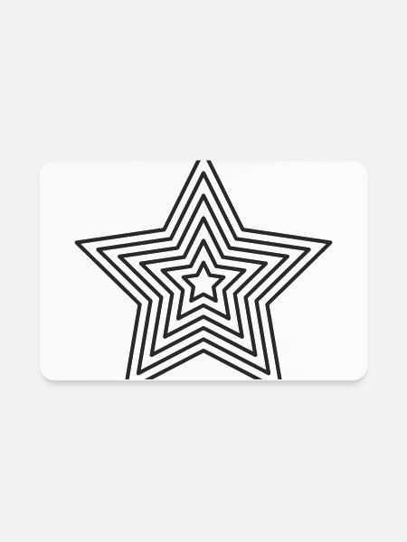 Concentric Star Geometric Outline - Rectangle Magnet - white - Front