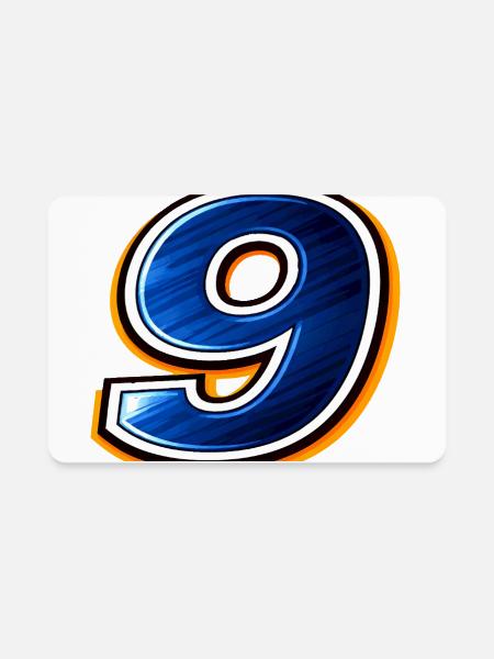 Number 9 Football Jersey - Sporty Design - Rectangle Magnet - white - Front