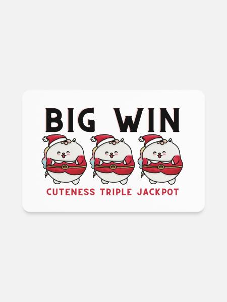 CHRISTMAS SLOT MACHINE - Rectangle Magnet - white - Front