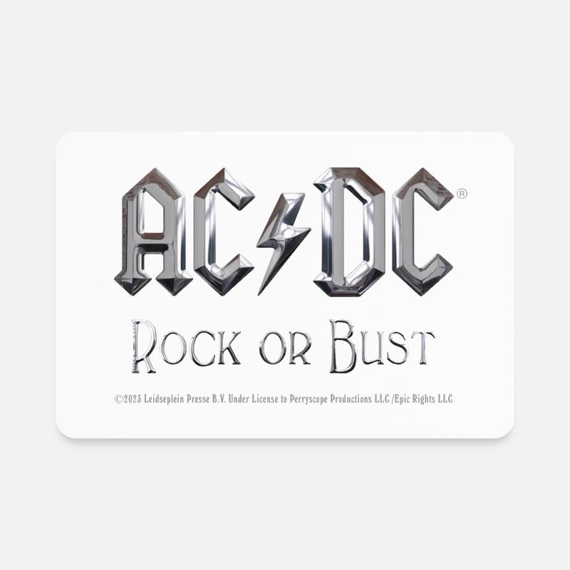 ミュージシャンACDC　純銀 AC/DC Logo In Silver Rock Or Bust Album' Rectangle Magnet