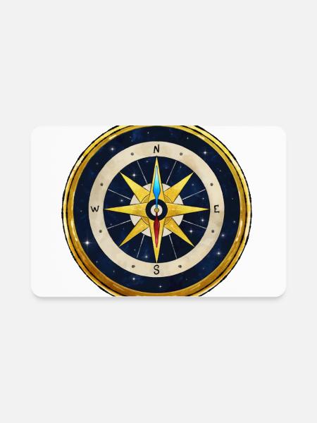 Stellar Golden Compass - Rectangle Magnet - white - Front