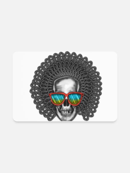hot skull - Rectangle Magnet - white - Front
