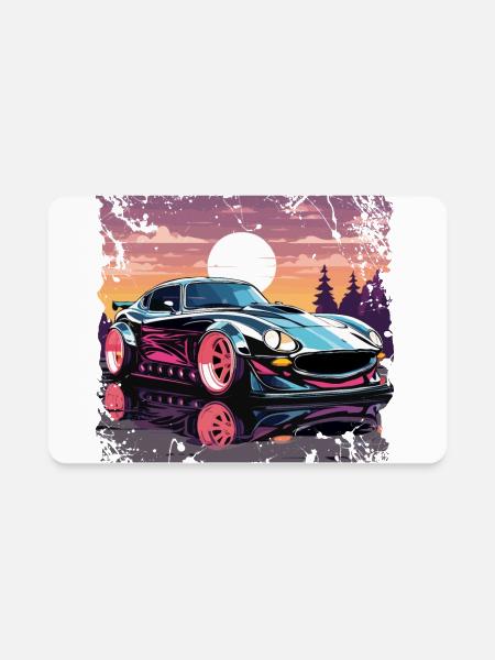 Fantasy Car - Rectangle Magnet - white - Front
