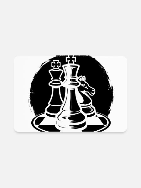 Chess Pieces - Rectangle Magnet - white - Front