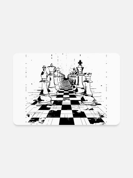 Chess Graphic - Rectangle Magnet - white - Front