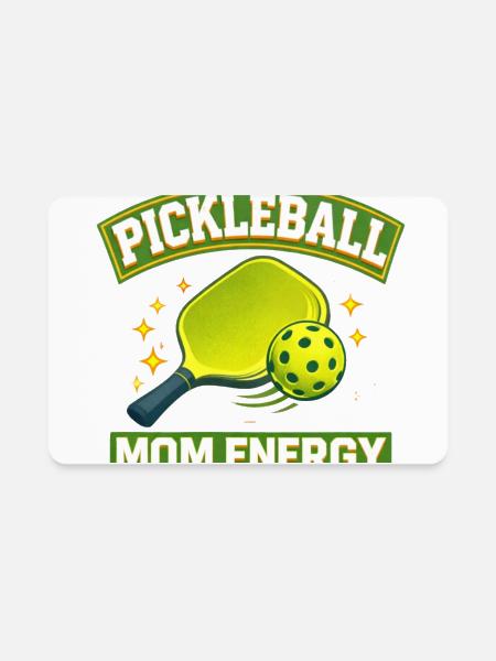 Pickleball Mom Energy - Rectangle Magnet - white