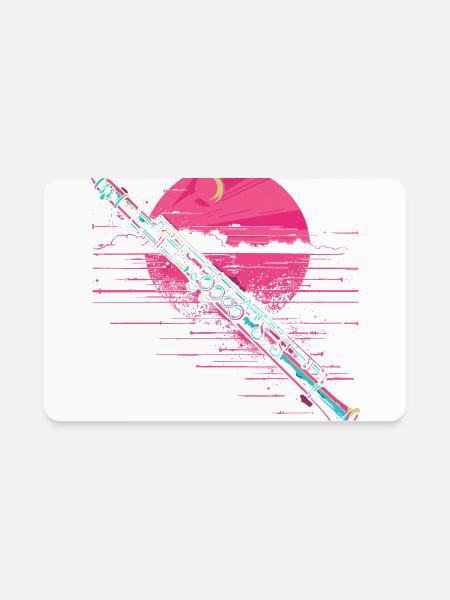 Flute Graphic Vaporwave - Rectangle Magnet - white - Front