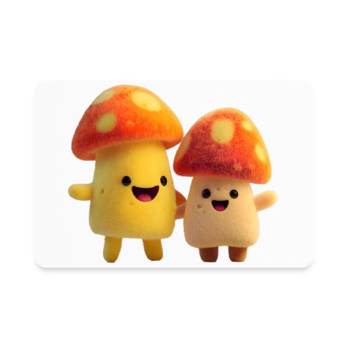 Joyful Cartoon Mushroom Duo - Rectangle Magnet